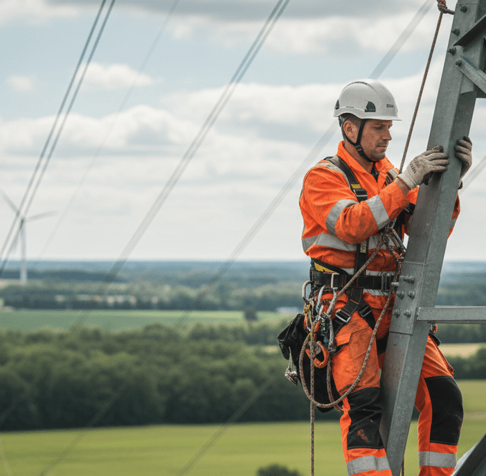 Mitarbeiter bei der Arbeit an kritischer Infrastruktur